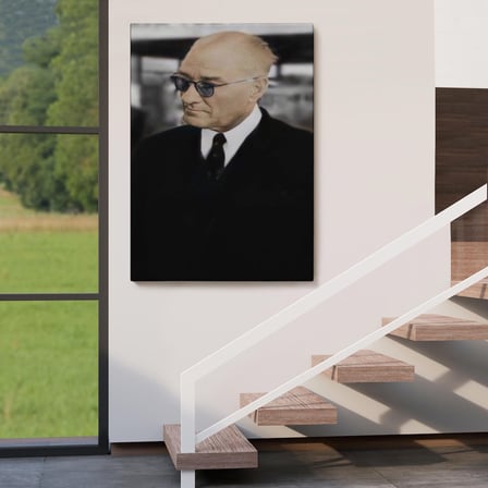 Atatürk Portre Tablosu Mustafa Kemal Atatürk Dikdörtgen Dekoratif Kanvas Tablo-FF-130