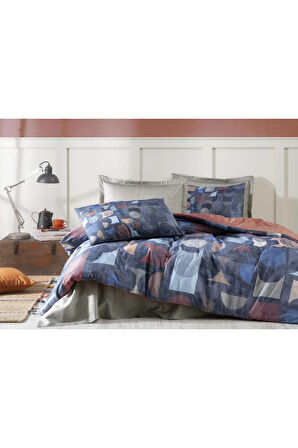 Özdilek Colored Shape Çift Kişilik Soft Life Saten Nevresim Takımı