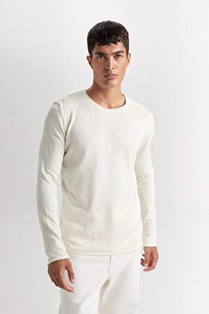 DeFacto Relax Fit Bisiklet Yaka Basic Düz Triko Kazak D3278AX24WNER139