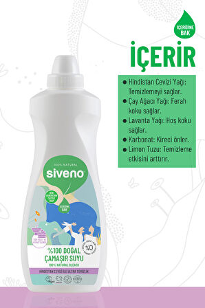 Siveno %100 Doğal Çamaşır Suyu Bitkisel Lavanta Çay Ağacı Tüm Yüzey Ve Kumaşlarda 700 ml