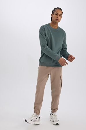 DeFactoFit Standart Fit Bisiklet Yaka Basic Düz Sporcu Sweatshirt E0073AX24WNGN1019