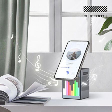Mioji Mio Cube 5 Saatli ve BT Hoparlörlü 5in1 Telefon Tutucu - Gri