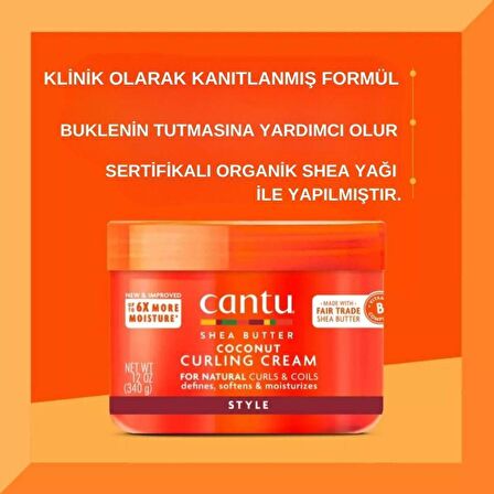 Cantu Kıvırcık ve Dalgalı Saçlar İçin Hindistan Cevizli Bukle Belirginleştirici Saç Kremi 340 gr