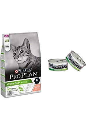 Pro Plan Sterilised Somonlu Maması 3 Kg + Pro Plan Sterilised Somonlu Kedi Maması 85 G