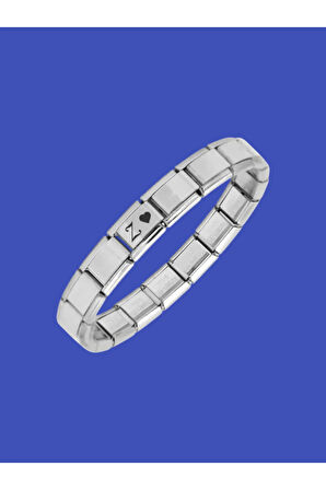 Çelik Bileklik İtalyan Charmlı Kalpli Harfli Kararmaz Solmaz En Güzel Hediye 1 Adet Uniseks Kutulu