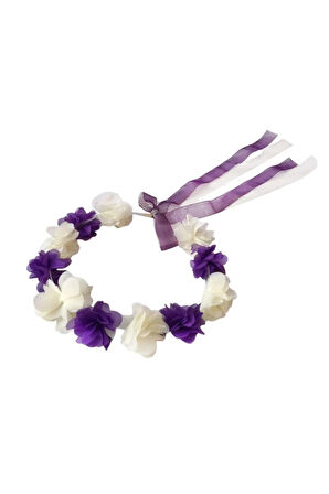 Yuvarlak Nedime Tacı Lazer Kesim Çiçekli Yuvarlak Nedime Tacı 10 Adet