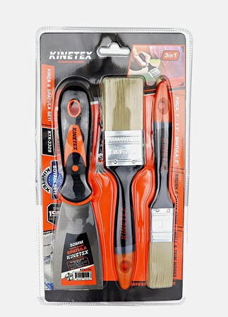 3'lü Boyacı Seti 2 Fırça ve Spatula Seti- Boya Badana Seti