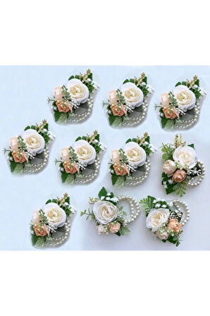 5'li Kına Gecesi Nedime Bilekliği Çift Sıra Incili Kına Malzemeleri