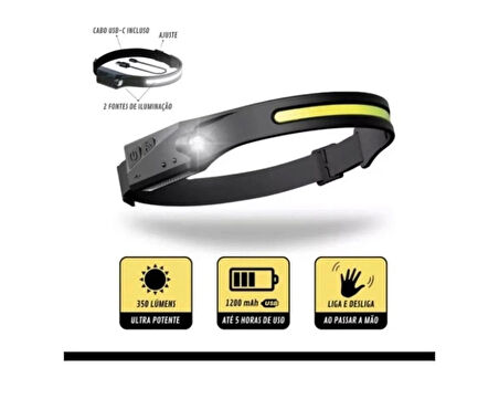 Sensörlü Kafa Lambası Ledli Şarjlı Pilli Kamp Kafa Feneri El Feneri 