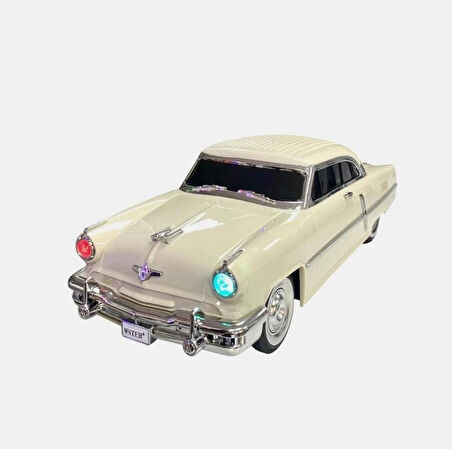 Bej Arabalı Bluetooth Fm-usb-tf-aux Şarjlı Nostaljik Radyo