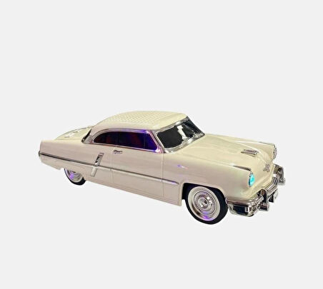 Bej Arabalı Bluetooth Fm-usb-tf-aux Şarjlı Nostaljik Radyo