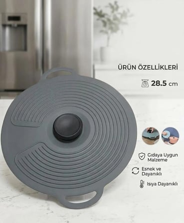 28,5 Cm Silikon Tencere Kapağı Universal Sızdırmaz Tava Tencere Kapak Örtüsü