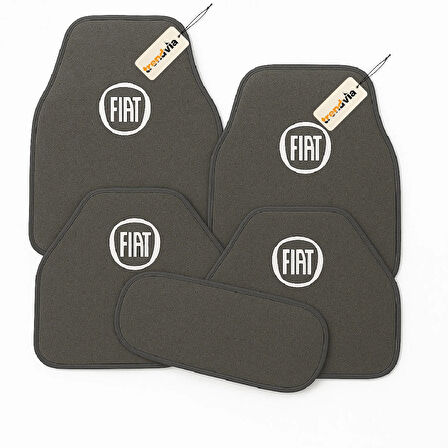 Gri Renk Fiat Logolu Halı Paspas Takımı 5’li Set – Aracınıza Özel Şık ve Dayanıklı Oto Aksesuar