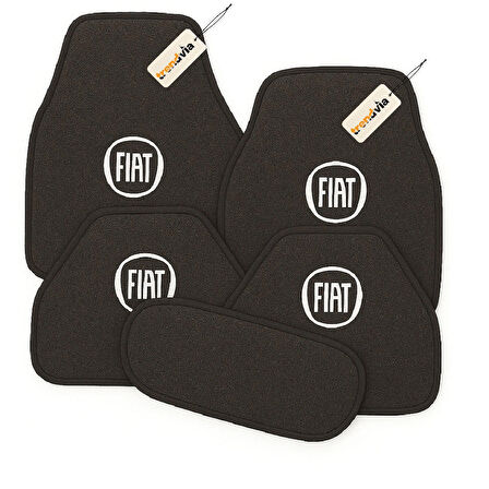 Antrasit Renk Fiat Logolu Halı Paspas Takımı 5’li Set – Aracınıza Özel Şık ve Dayanıklı Oto Aksesuar
