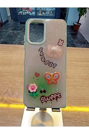 Xiaomi Redmi Note 10S Uyumlu Kabartma Figürlü Darbe Korumalı Kapak Renkli Kılıf