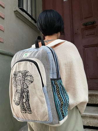 %100 Organik Hemp Sırt Çantası, Organik Çanta, Festival Çantası, Laptop Çantası