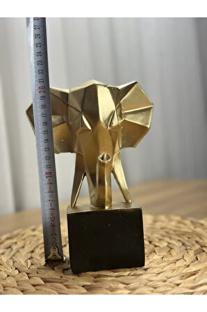 Şık Mermerit Dekoratif Fil Gold Renk Obje
