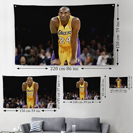 Kobe Bryant Los Angeles Lakers Kanvas Duvar Örtüsü-Halısı / Black Mamba-5149