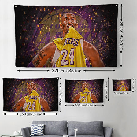 Kobe Bryant Los Angeles Lakers Kanvas Duvar Örtüsü-Halısı / Black Mamba-5151