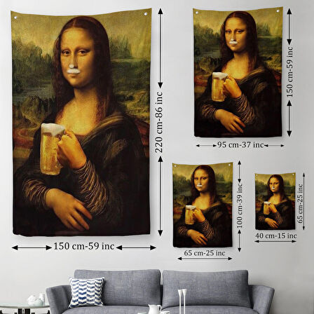 Mona Lisa Duvar Örtüsü - Halısı, Olağandışı Mona Lisa -5219