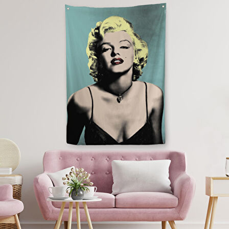 Marilyn Monroe Sarı Saçlı Kadın Modern Duvar Sanatı Duvar Örtüsü - Halısı-5251 