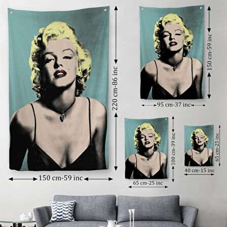 Marilyn Monroe Sarı Saçlı Kadın Modern Duvar Sanatı Duvar Örtüsü - Halısı-5251 