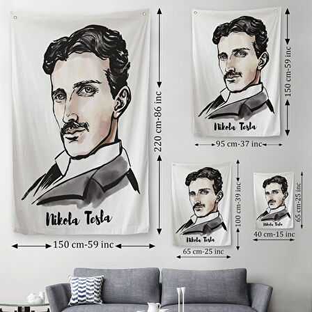 Nikola Tesla Dekoratif Duvar Örtüsü - Halısı- 5917