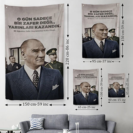 O Gün Sadece Bir Zafer Değil Yarınları Kazandık Atatürk Duvar Örtüsü - Halısı -6051