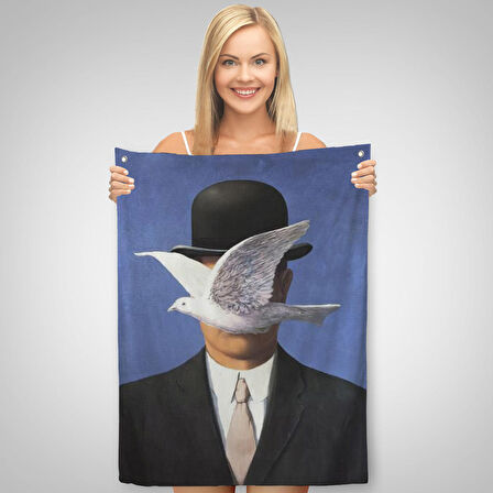 Melon Şapkalı Adam René Magritte Duvar Örtüsü - Halısı-6099