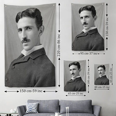 Nikola Tesla Dekoratif Duvar Örtüsü - Halısı-6172