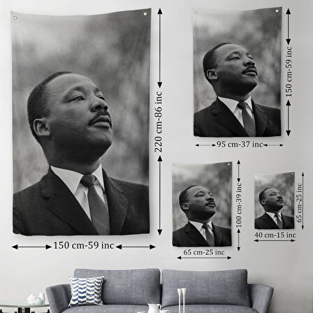 Martin Luther King Dekoratif Kanvas Duvar Örtüsü-Halısı-6374