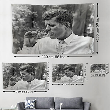 Marijuana İçen John F. Kennedy Duvar Örtüsü-Halısı-6588