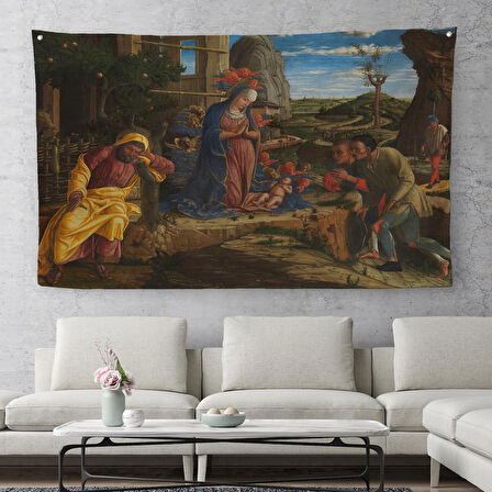 Çobanların Hayranlığı Duvar Örtüsü-Halısı - Andrea Mantegna The Adoration of the Shepherds-6590