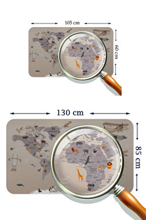 Eğitici Dünya Haritası Dünya Atlası Çocuk ve Bebek Odası Kaliteli Duvar Sticker 3814