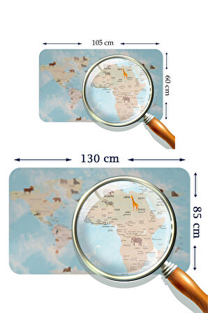 Eğitici Dünya Haritası Dünya Atlası Çocuk ve Bebek Odası Kaliteli Duvar Sticker 3828