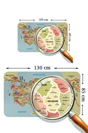 Eğitici ve Öğretici Detaylı Dekoratif Komşulu Türkiye Haritası Kaliteli Duvar Sticker 3846