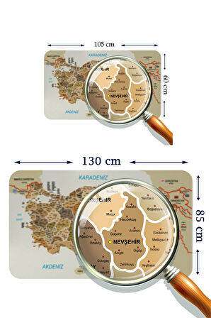 Eğitici ve Öğretici Detaylı Dekoratif Komşulu Türkiye Haritası Kaliteli Duvar Sticker 3847