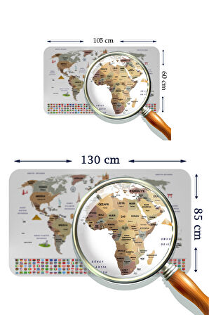 Türkçe Ülke Bayrak lı Eğitici Başkent Detaylı Atlası Dünya Haritası Kaliteli Duvar Sticker 3862