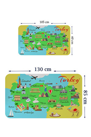 Eğitici ve Öğretici Dekoratif Çocuk Odası Türkiye Haritası Kaliteli Duvar Sticker 3876