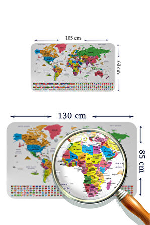 Eğitici Öğretici Dünya ve Türkiye Haritası Çocuk Odası Kaliteli Duvar Sticker 3885