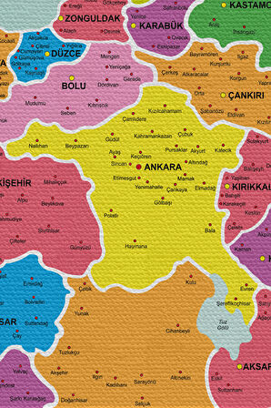 Duvar Örtüsü Detaylı Güncel Türkiye Haritası Kaliteli Kanvas Duvar Halısı-4053