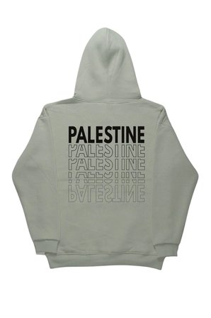 Lenithra Gazze Filistin Sırt Baskılı Unisex Oversize Hoodie Gri / XL