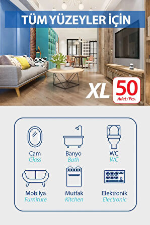 Yüzey Temizlik Havlusu XL 50 Yaprak Beyaz Sirke Sabun + Islak Mendil 50 Yaprak