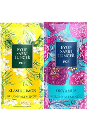 Klasik Limon Ve Okyanus 50 Adet Kolonyalı Mendil (25+25) 2 Li Set