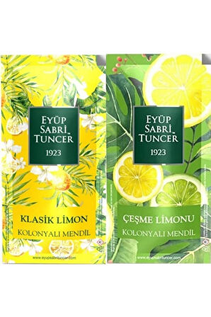 Klasik Limon Ve Çeşme Limonu 50 Adet Kolonyalı Mendil (25+25) 2 Li Set