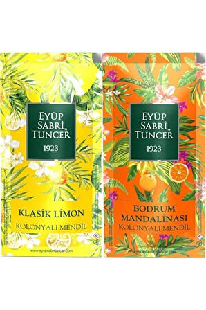 Klasik Limon Ve Bodrum Mandalinası 50 Adet Kolonyalı Mendil (25+25) 2 Li Set