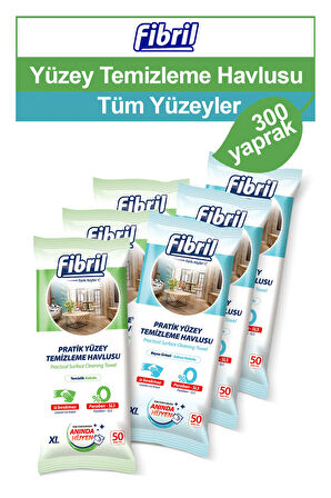 Yüzey Temizlik Havlusu Beyaz Sirkeli Sabun ve Temizlik Kokulu 6 X 50 (Toplam 300 Yaprak)