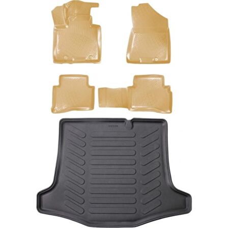 Rizline Honda Civic SEDAN 2006 -2012 BEJ 3D Havuzlu Paspas+Bagaj Havuzu Set