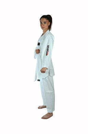 Taekwondo Beyaz Yaka Fitilli Acemi Elbise