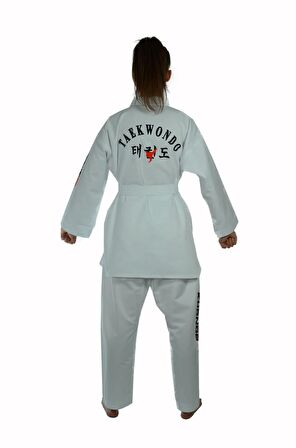 Taekwondo Beyaz Yaka Fitilli Acemi Elbise